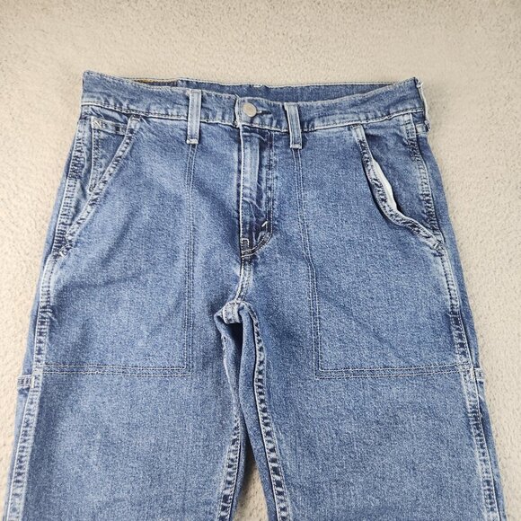 Levi's 502 Hi-Ball Jeans Men's 32 Blue Denim Pants Stretch Tapered - Picture 3 of 12